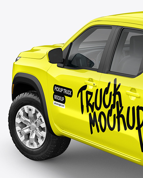 Pickup Truck Mockup - Back Half Side View