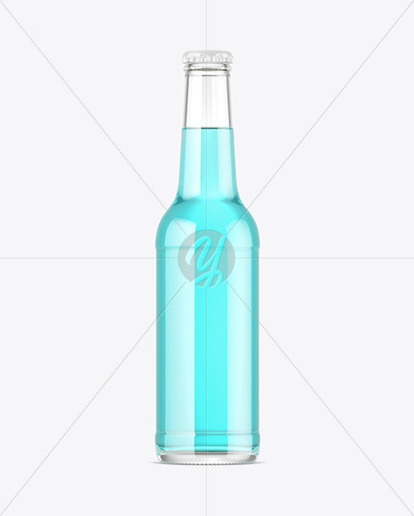 330ml Clear Glass Drink Bottle Mockup