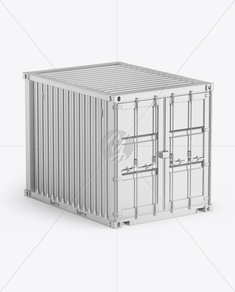 10F Metallic Shipping Container Mockup