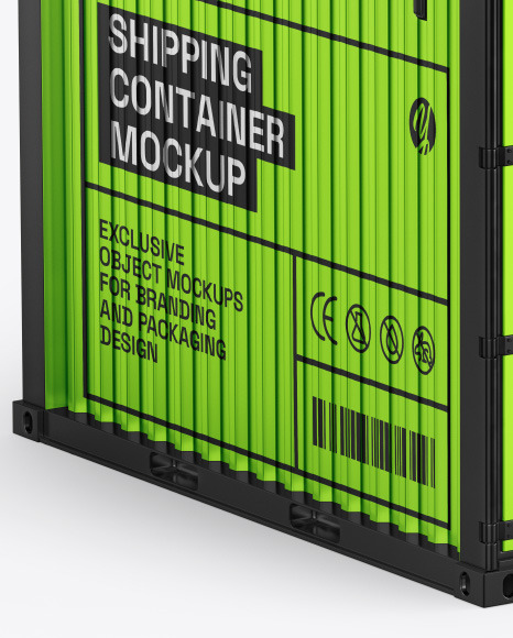 10F Metallic Shipping Container Mockup