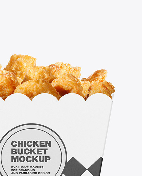 Paper Bucket W/ Chicken Mockup