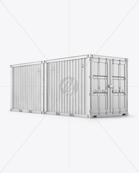 10F Metallic Shipping Containers Mockup