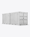 10F Metallic Shipping Containers Mockup