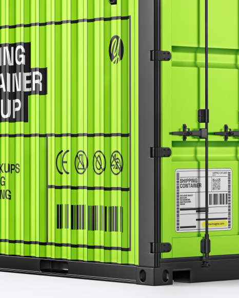 10F Metallic Shipping Containers Mockup