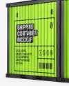 10F Metallic Shipping Containers Mockup