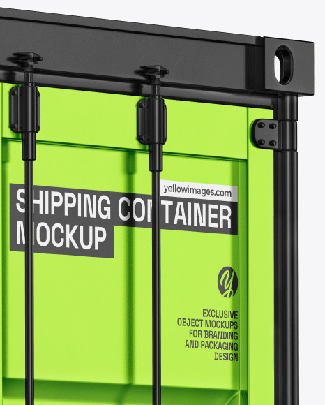 10F Metallic Shipping Containers Mockup