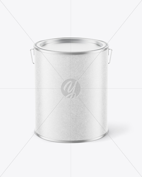 Paint Can w/ Kraft Paper Label Mockup