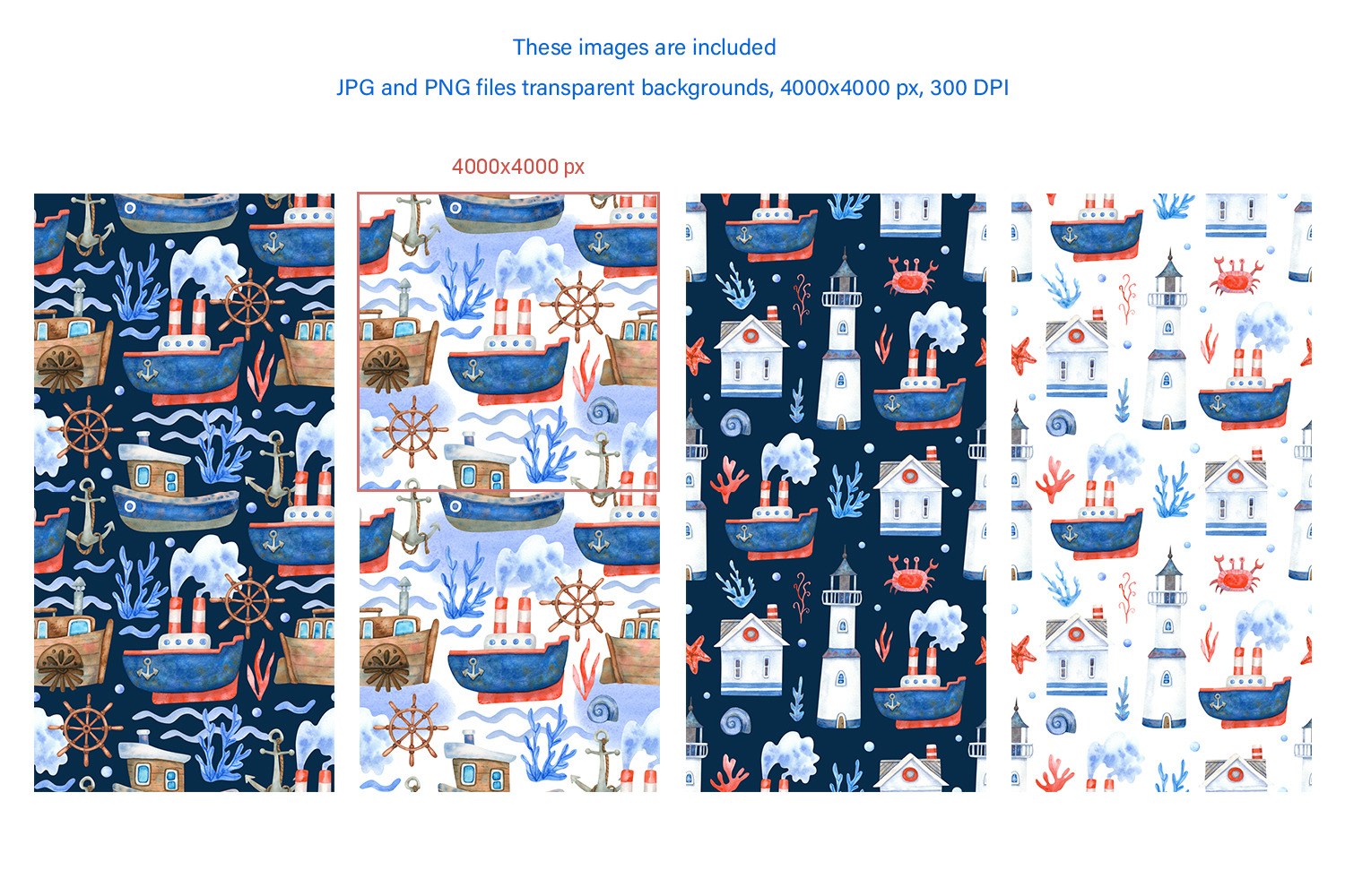 Nautical Mile Watercolor Collection Nautical Mile Watercolor Collection