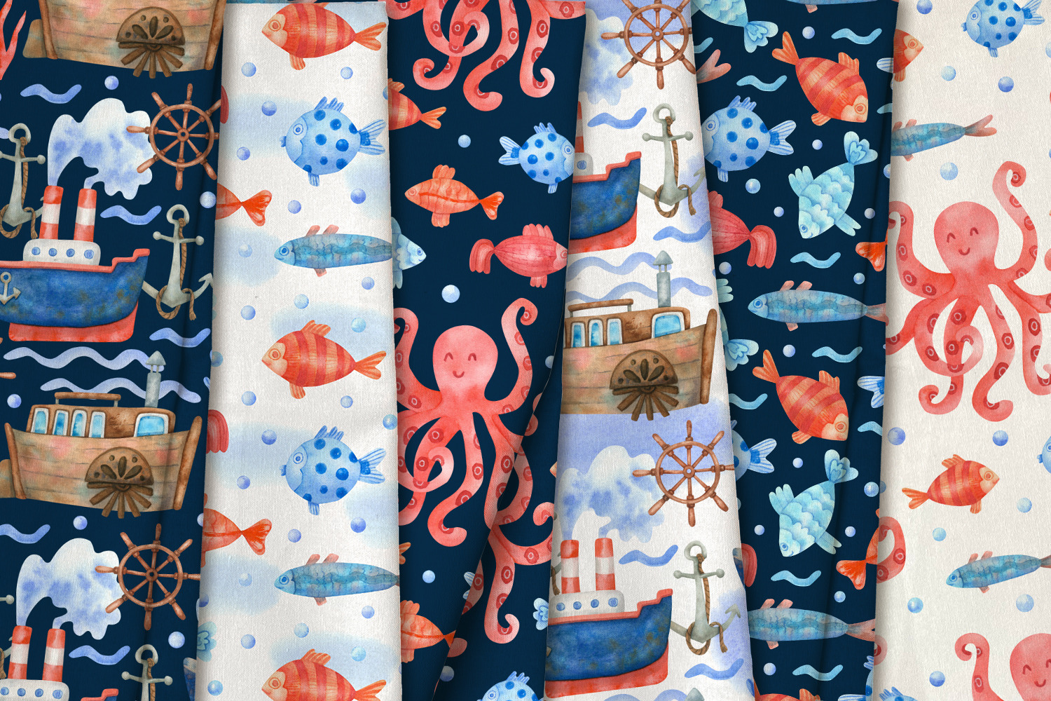 Nautical Mile Watercolor Collection Nautical Mile Watercolor Collection