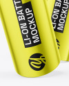 Two Metallic AA Batteries Mockup