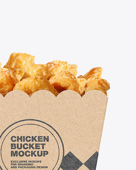 Kraft Bucket W/ Chicken Mockup