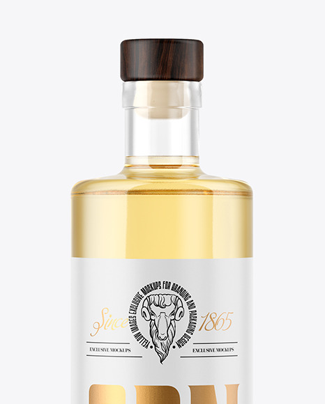 500ml Clear Glass Tequila Bottle Mockup