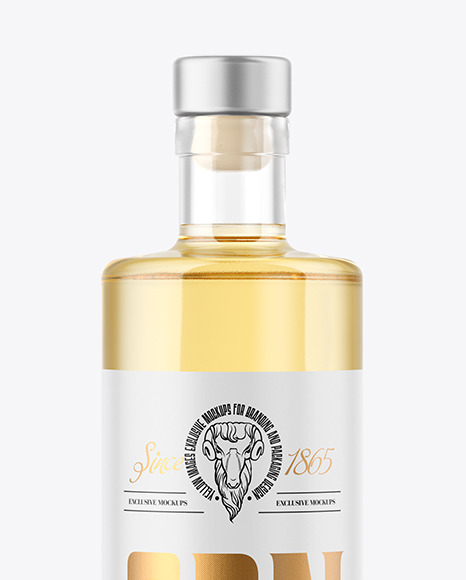 500ml Clear Glass Tequila Bottle Mockup