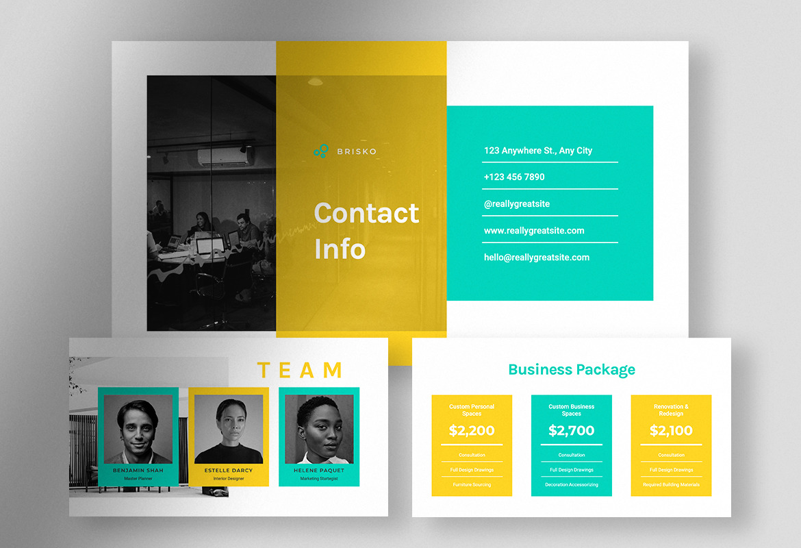 Brisko – White and Yellow Clean Business Profile Presentation