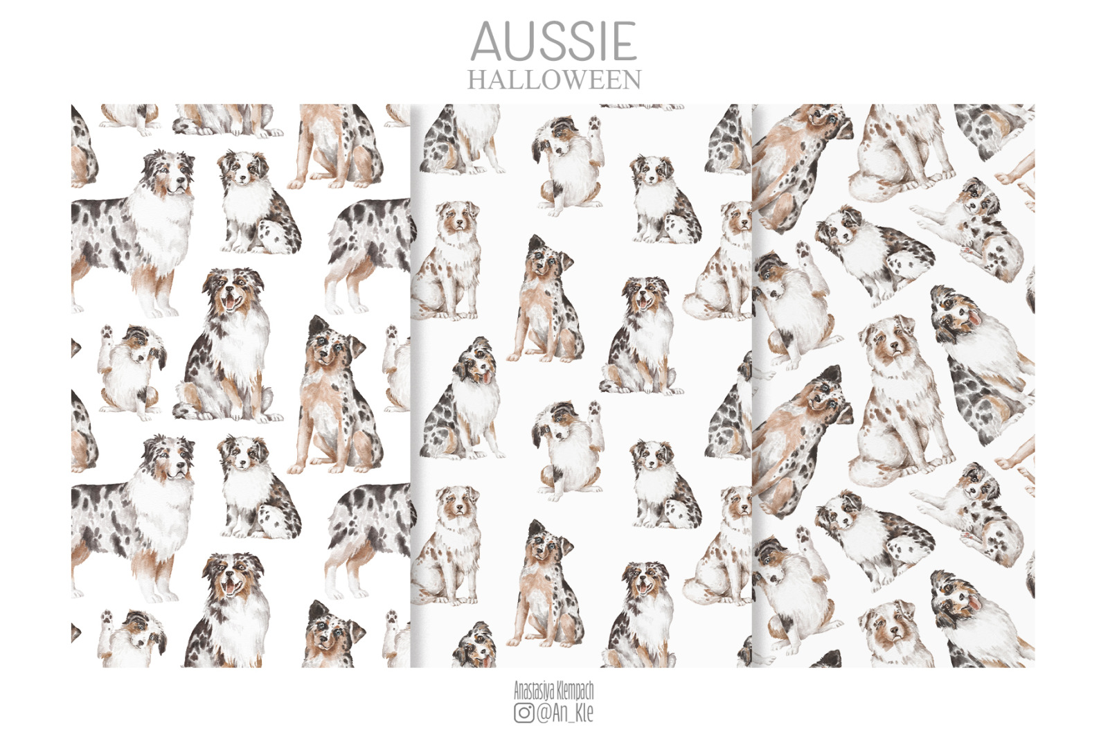 Aussie dog clipart bundle