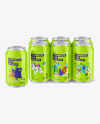Glossy Drink Cans Set Mockup