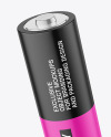 Two Matte AAA Batteries Mockup