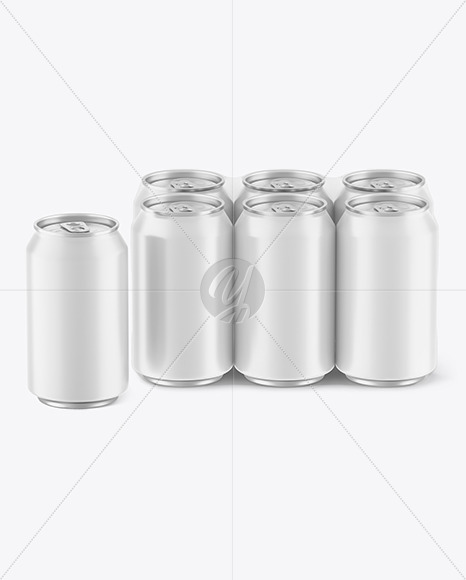 Matte Drink Cans Set Mockup