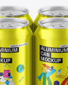 Metallic Drink Cans Set Mockup