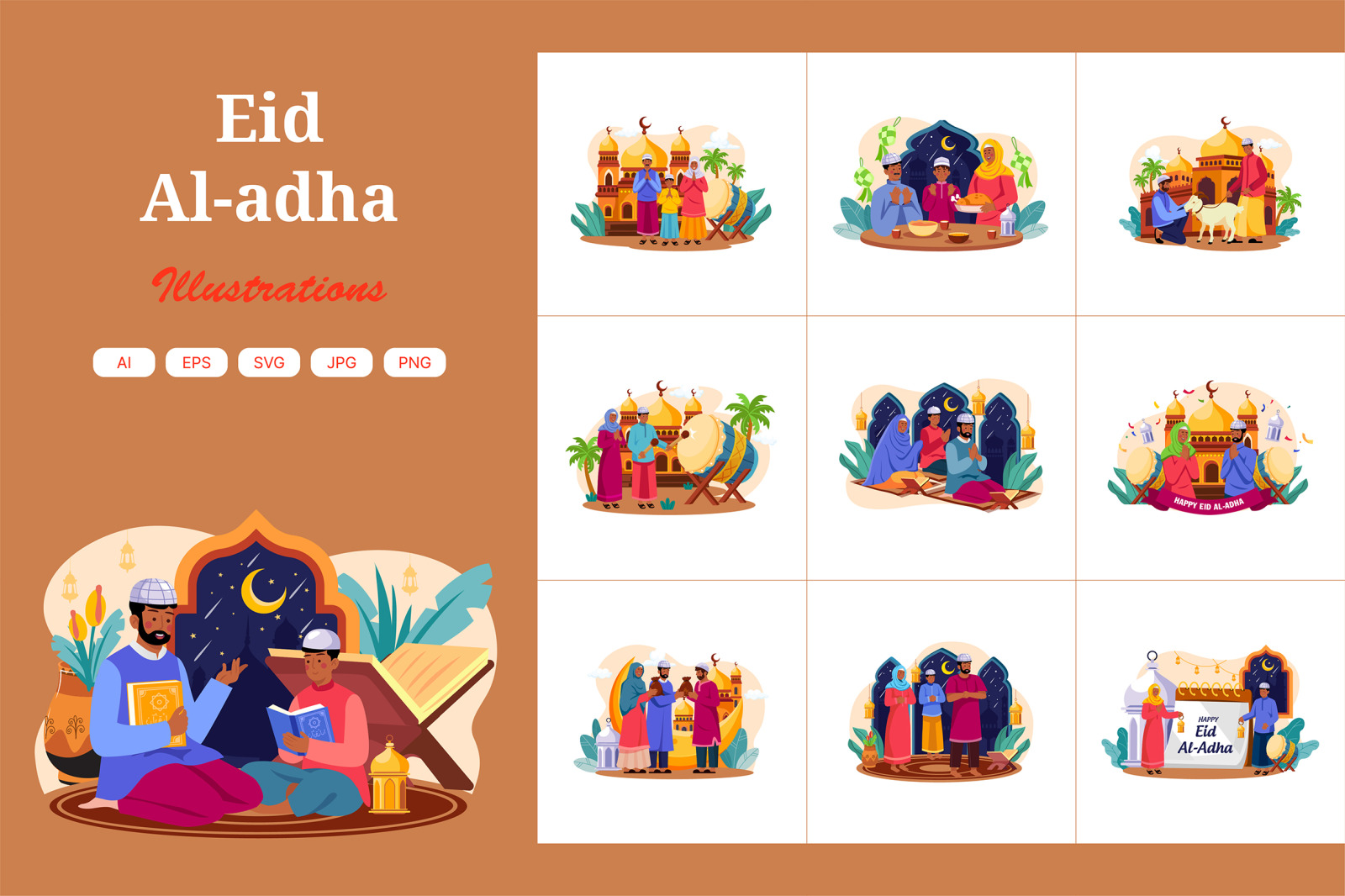 M545_Eid Al-adha Illustration Pack M545_Eid Al-adha Illustration Pack