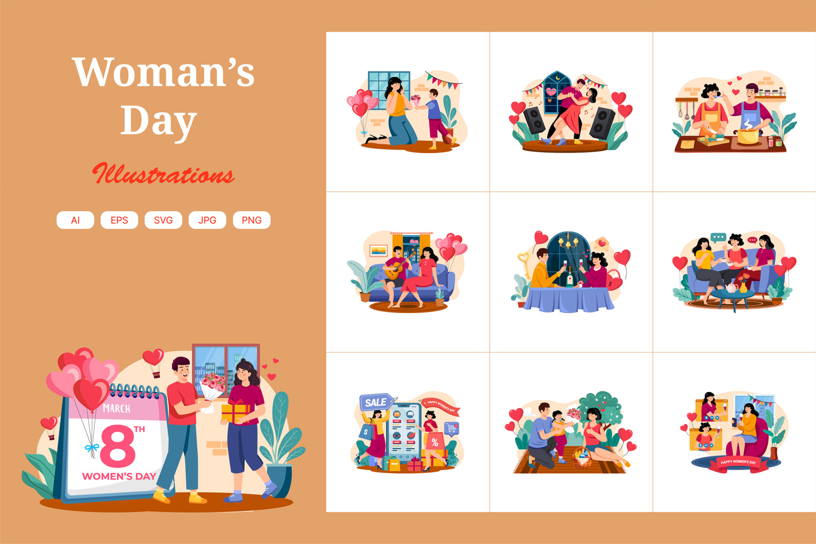 M546_Woman’s Day Illustration Pack