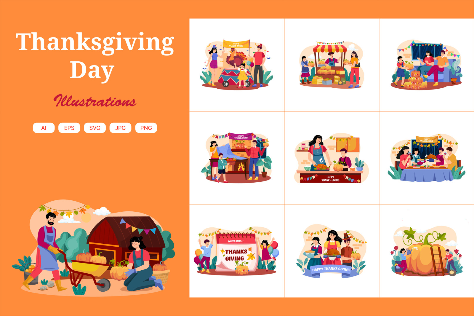 M547_ Thanksgiving Day Illustration Pack M547_ Thanksgiving Day Illustration Pack