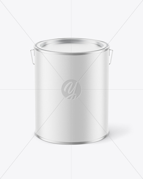 Paint Can w/ Paper Label Mockup