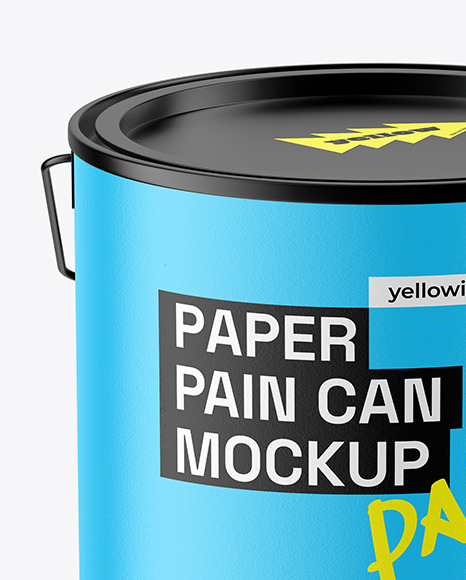 Paint Can w/ Paper Label Mockup