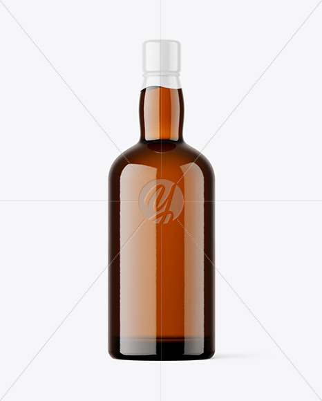 Amber Glass Bottle Mockup