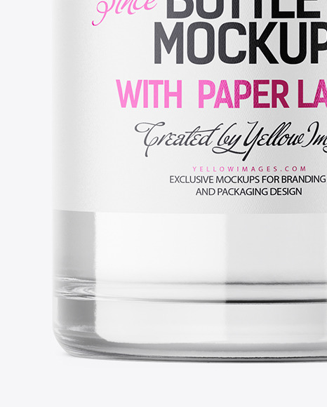 Clear Glass Vodka Bottle Mockup