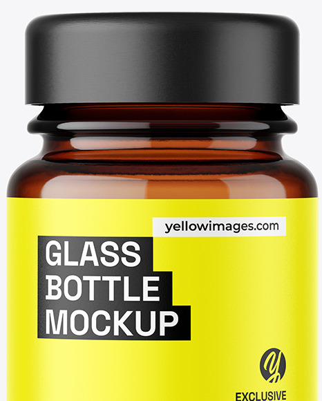 30 ml Pharmacy Amber Glass Bottle Mockup