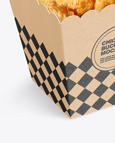 Kraft Bucket W/ Chicken Mockup