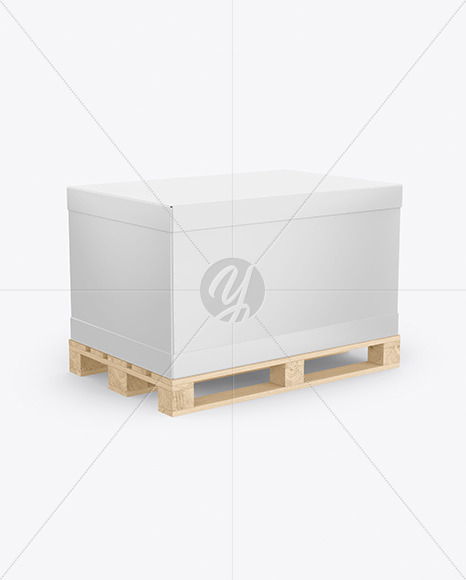 Wood Pallet With Box Mockup