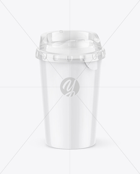 Glossy Cup with Transparent Cap Mockup