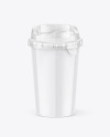 Glossy Cup with Transparent Cap Mockup