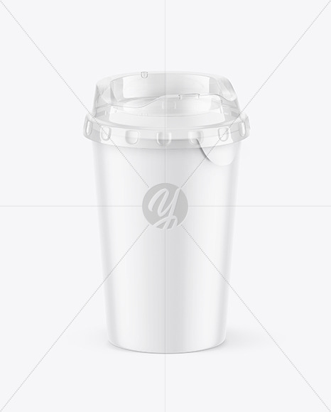 Matte Cup with Transparent Cap Mockup