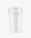 Matte Cup with Transparent Cap Mockup