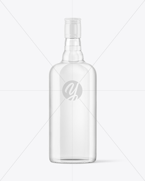 500ml Clear Glass Vodka Bottle Mockup