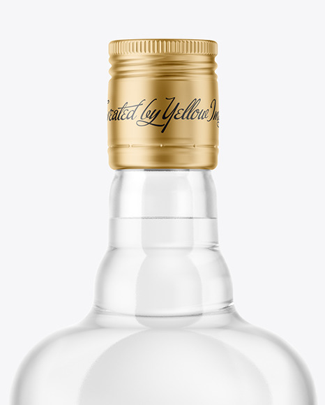 500ml Clear Glass Vodka Bottle Mockup