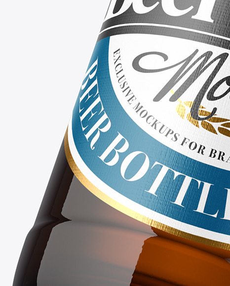 330ml Amber Glass Beer Bottle Mockup