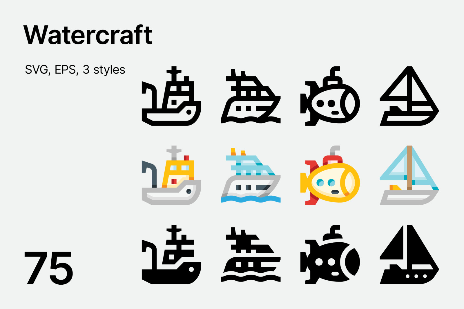 Watercraft Icons Watercraft Icons