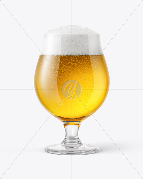 Tulip Glass With Pilsner Beer Mockup