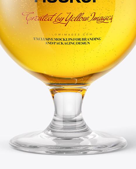 Tulip Glass With Pilsner Beer Mockup