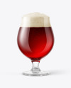 Tulip Glass With Red Ale Beer Mockup