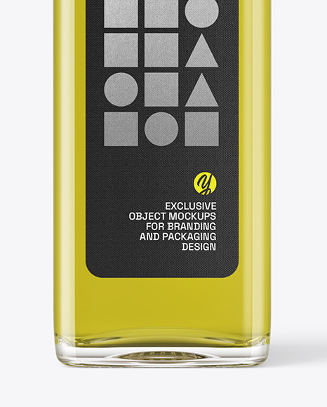 Clear Glass Olive Oil Bottle Mockup