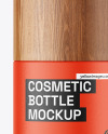 Matte Bottle with Wooden Cap Mockup