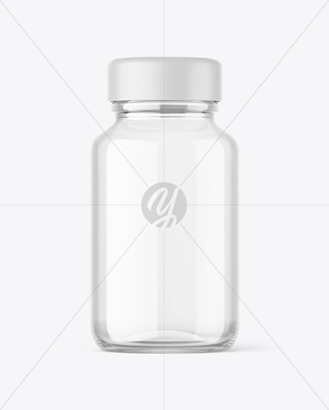 100 ml Pharmacy Clear Glass Bottle Mockup