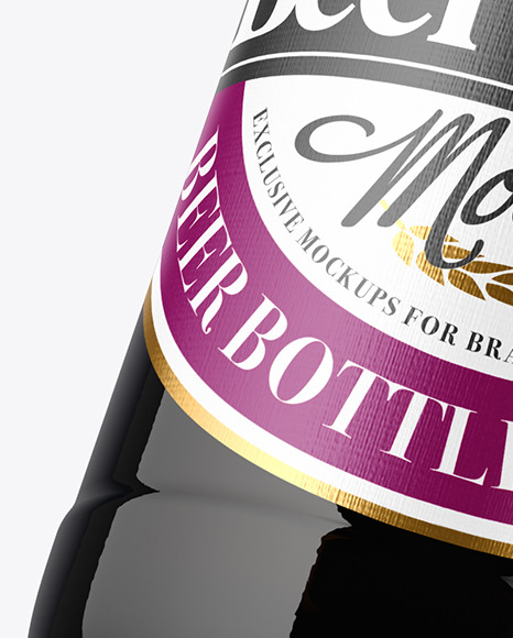 330ml Amber Glass Beer Bottle Mockup