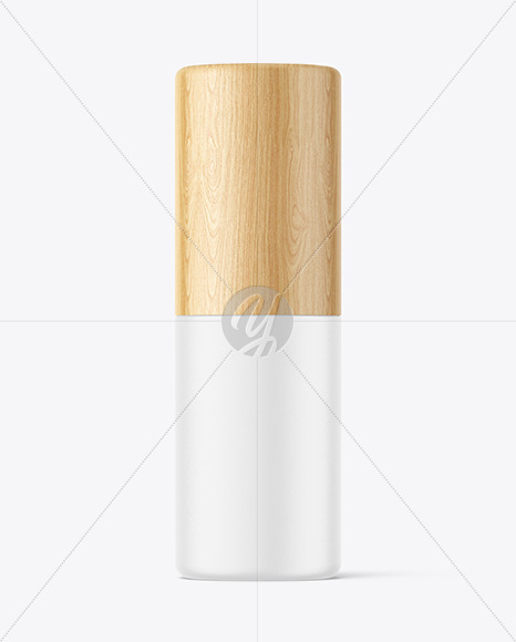 Matte Bottle with Wooden Cap Mockup