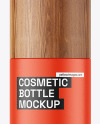 Matte Bottle with Wooden Cap Mockup